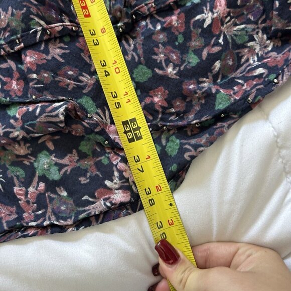 William Rast Blue Devondra Peasant A-line Dress Womens Floral Sleeveless - Picture 6 of 7